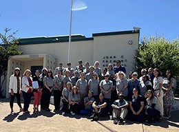Picture of JCF Staff and County Board of Supervisors for Hospital Week Proclamation exterior of Hospital building